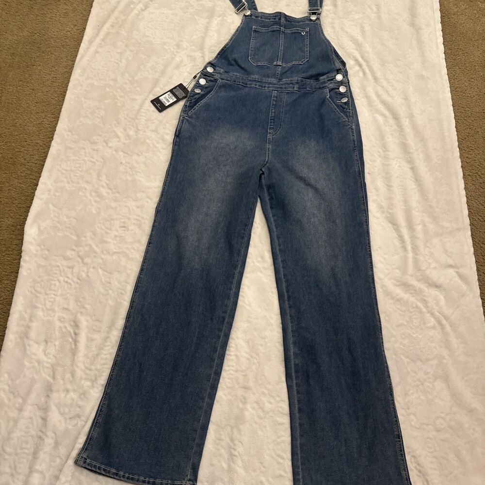 True Religion Women's Denims Straight Leg Overalls  size L - Picture 4 of 16